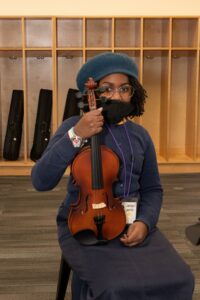 Student at Indy STEAM Academy plays the violin